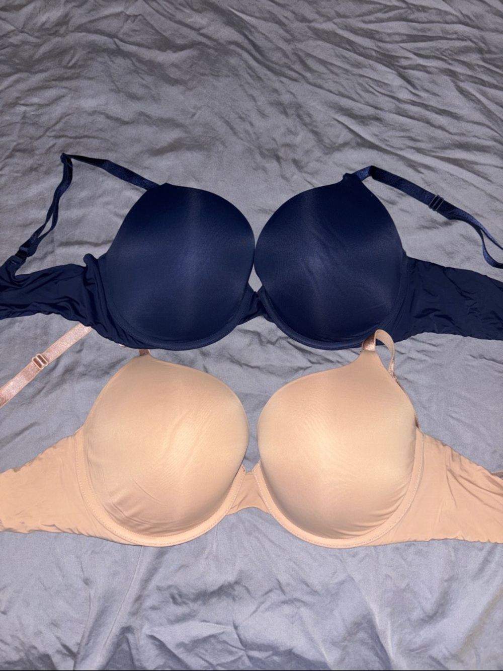 Victoria's Secret Smooth T-Shirt Bra Duo - Navy & Nude (TWO)